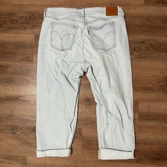 Levi's Jeans Women's 14W Blue 501 Light Wash Cotton Denim Capris Pants - Picture 3 of 10